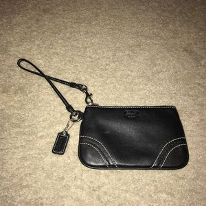 Coach Wristlet in Black Leather